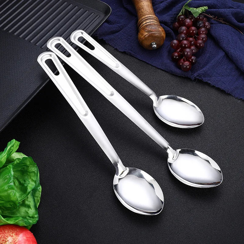 Axyaa Stainless Steel Serving Ladle Skimmer Colander Spoon Oil Separator Dishwasher Safe