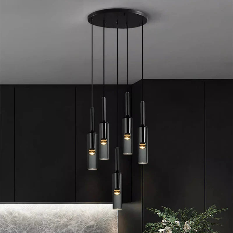 Axyaa Modern LED Pendant Chandeliers for Indoor Living and Dining Room Lighting