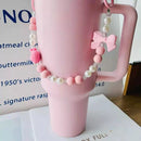 Axyaa Bowknot Beads Handle Strap for Stanley Cup Tumbler & Water Bottle