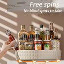 Axyaa Seasoning & Cosmetic Turntable Organizer - 360° Rotating Storage Rack