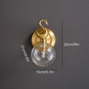 Axyaa Swan Glass Wall Lamp Fixture for Bedroom Bedside Corridor Stairwell, All Copper Indoor Decor