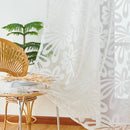 Axyaa White Jacquard Tulle Sheer Curtain for Living Room