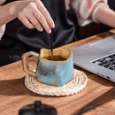 Axyaa Irregular Rope Ceramic Coffee Cup Set Retro Japanese Style Tea Mug