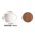 Axyaa 300ML Ceramic Coffee Mug Set with Plate - High-end Breakfast Cup Decoration