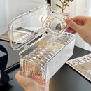 Axyaa Clear Bead Organizers & Press On Nails Storage Box with Lid