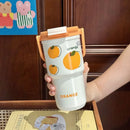 Axyaa Stainless Steel Double Drinking Thermos Vacuum Tumbler with Straw Cup