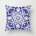 Axyaa Blue Geometric Floral Printed Pillow Case - Soft Cushion Cover