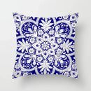 Axyaa Blue Geometric Floral Printed Pillow Case - Soft Cushion Cover