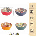 Axyaa Bohemian Ceramic Bowls - Versatile for Cereals, Soups, Pasta, and Salads