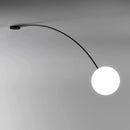 Axyaa Curved Iron Wall Lamp with White Glass Ball - Home Decoration Lighting
