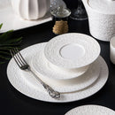 Axya White Bone Dinnerware Set - 60-Piece European Style Tableware & Spoon Chopsticks