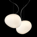 Axyaa White Glass LED Chandelier for Living Room, Staircase & Bar
