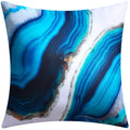 Axyaa Blue Floral Print Cushion Cover 45x45cm - Modern Sofa Car Decorative Pillow Cover