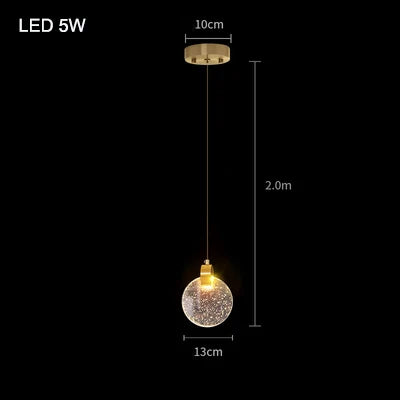 Axyaa Bubble Crystal Pendant Lights: Elegant Indoor Hanging Lamp for Home Decor