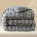 Axyaa Warm Rabbit Plush Quilt for Maternal & Infant, Thick Milk Plush, Winter Sleep Essential.