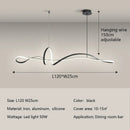 Axyaa Nordic Minimalist Curve LED Dining Room Pendant Lights Chandeliers, Creative Restaurant Bar Decor Fixtures