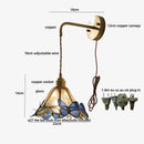 Axyaa Butterfly Glass LED Wall Sconce with Pull Chain Switch