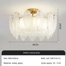 Axyaa Luxury Feather Crystal Chandelier - Cream Style Main Bedroom Lighting