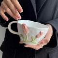 Axyaa Ceramic  Tulip Cup Set for Afternoon Tea and Coffee Mug