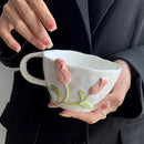 Axyaa Ceramic  Tulip Cup Set for Afternoon Tea and Coffee Mug