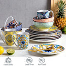 Axyaa 48-Piece Jasmin Porcelain Dinnerware Set with Plate, Bowl, and Mug