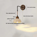 Axyaa Yellow Travertine Stone Canopy Wall Sconce with Pull Chain Switch