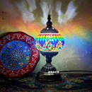 Axyaa Vintage Turkish Mosaic Table Lamp Handcrafted Glass Night Light