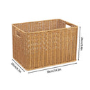 Axyaa Imitation Rattan Woven Storage Box with Lid - Home Organizer Basket