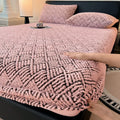Luxurious Axyaa Fleece Jacquard Geometric Bed Sheet for Single/Double Mattress