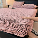 Luxurious Axyaa Fleece Jacquard Geometric Bed Sheet for Single/Double Mattress