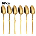 Axyaa Gold Stainless Steel Cutlery Set - 30Pcs Western Dinner Utensils