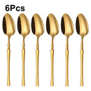 Axyaa Gold Stainless Steel Cutlery Set - 30Pcs Western Dinner Utensils