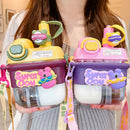 Axyaa Cartoon Double Water Bottles with Straw for Girls