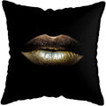 Axyaa Black Gold African Lady Woman Art Deco Pillowcase