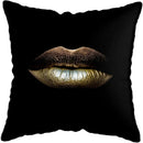 Axyaa Black Gold African Lady Woman Art Deco Pillowcase