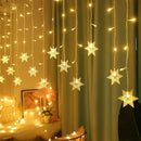 Axyaa Snowflake LED Lights: 8 Modes, Waterproof Fairy Curtain Garland for Xmas, Party, Wedding