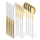 Axyaa 12-Piece Luxury Korean Tableware Set - Stainless Steel Cutlery Fork Spoon Chopsticks