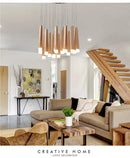 Axyaa LED Wooden Chandelier for Kitchen Dining Living Bedroom Lighting