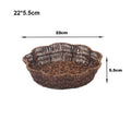 Axyaa Retro Rattan Fruit Plate | Handheld Woven Snack Basket & Candy Organizer