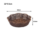 Axyaa Retro Rattan Fruit Plate | Handheld Woven Snack Basket & Candy Organizer