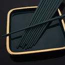 Axyaa Green Alloy Chopsticks Set - Non-Slip Reusable Japanese Chinese Sushi Sticks