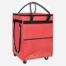 Axyaa Rolling Tote Bag: Large Capacity, Wheel Design, Zipper Closure, Foldable Handle