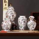 Axyaa Jingdezhen Ceramic Vase Ornaments, European American Style Home Decor, Flower Arrangement