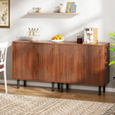 Tribesigns Natural Wood Buffet Cabinet, 59" Freestanding Sideboard by Axyaa