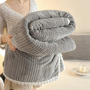 Axyaa Knitting Velvet Throw Blanket: Lightweight, Warm, All Season Solid Color Plaid