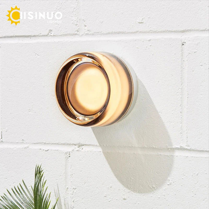 Axyaa Round Glass LED Wall Sconce for Indoor Outdoor Living Room Bathroom Lighting