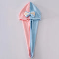 Axyaa Coral Fleece Bow Hair Cap - Quick Dry Shower Cap for Girls