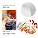 Boho Blue Orange Abstract Ayatul Kursi Canvas Wall Art by Axyaa