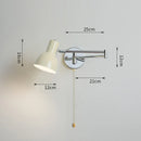 Axyaa Swing Wall Lamp Chrome Iron Fabric Shade E27 Bedroom Sconce Light