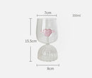 Axyaa 3D Pink Winged Heart Glass Carafe - Lovely Water Jug for Lovers
